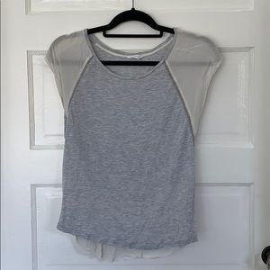Club Monaco Jersey Top with Silk Accents